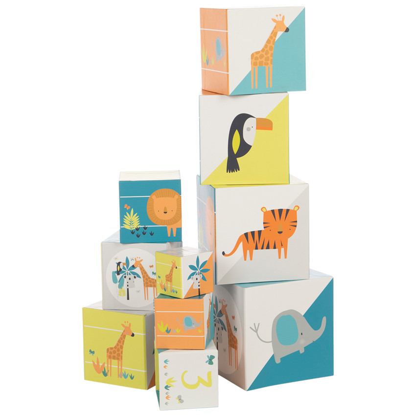 Παιχνίδι πρώτης ηλικίας κύβοι για στοίβαξη Crazy Jungle 