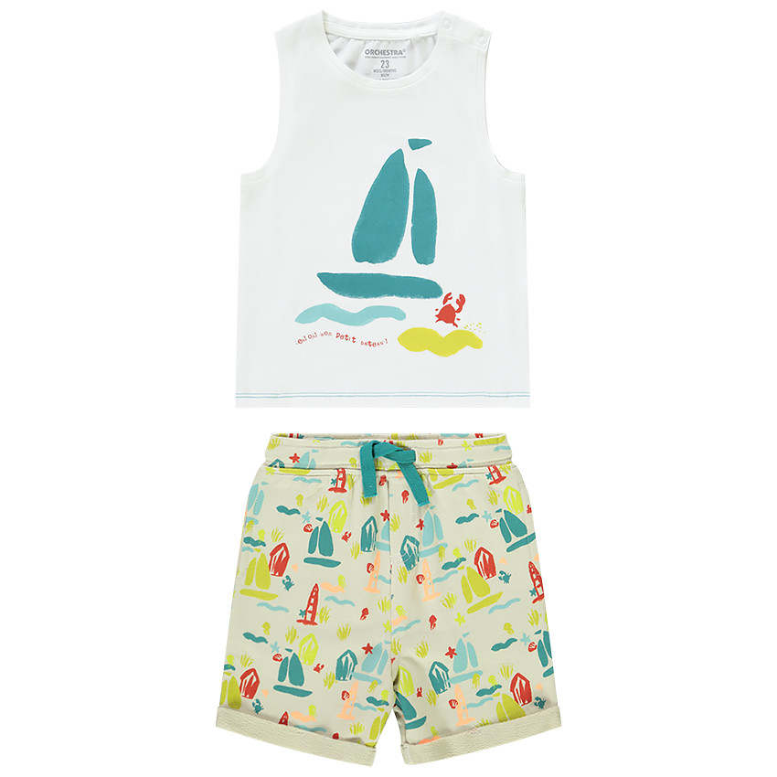 Ensemble de plage débardeur + bermuda pour bébé garçon Main Ensemble de plage débardeur + bermuda pour bébé garçon