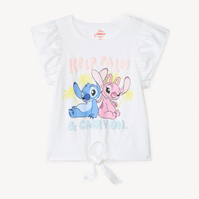 T-shirt με κοντά μανίκια Stitch και Angel Disney κορίτσι 