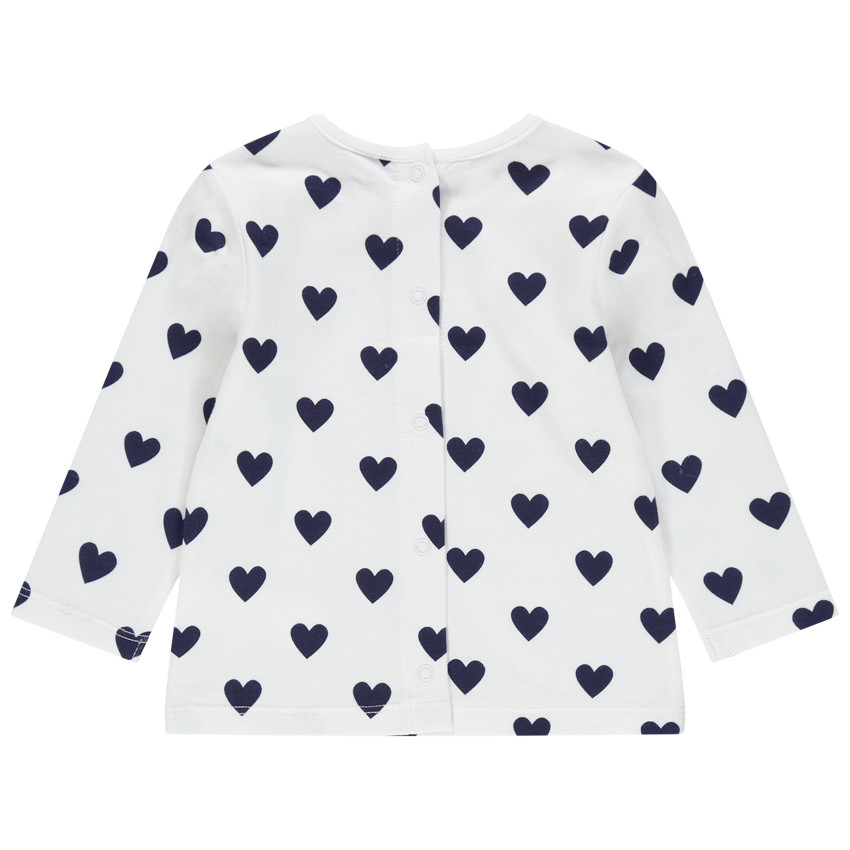 Μακρυμάνικη μπλούζα με μοτίβο καρδιές 