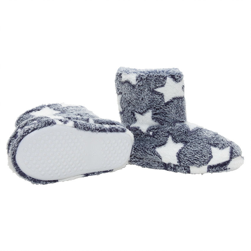 Παντοφλάκια σε σχήμα μποτάκια από sherpa πλήρως επενδεδυμένα με πομ πον από νούμερο 24 έως 27 