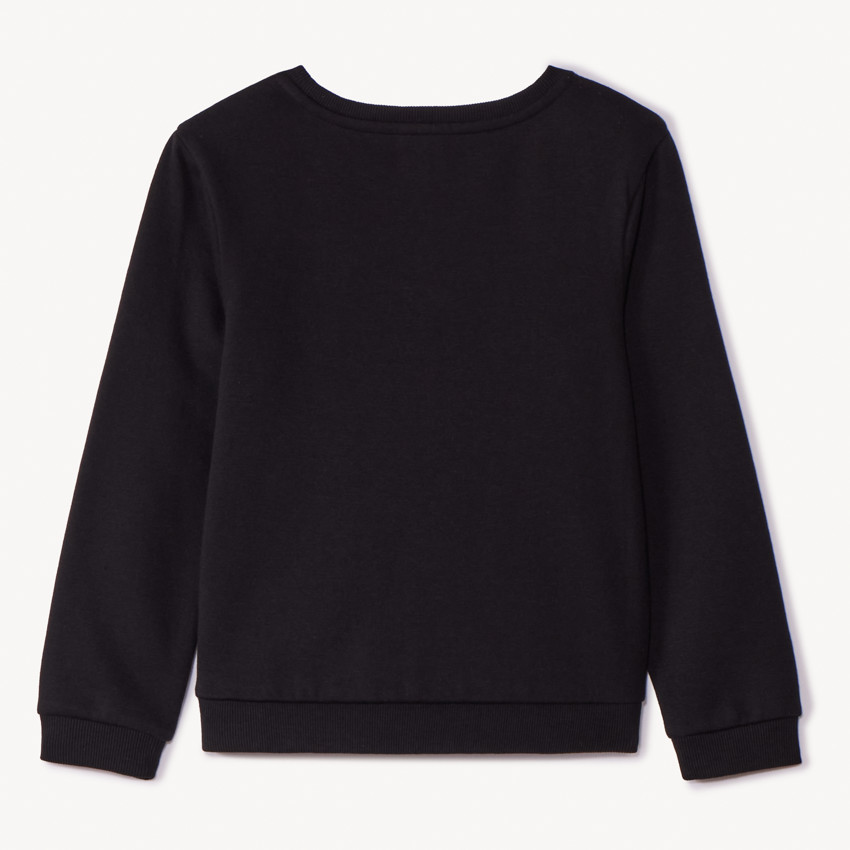 Φούτερ molleton μονόχρωμο με φαντεζί σχέδιο και glitter για κορίτσι 