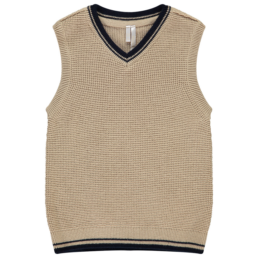 Πουλόβερ αμάνικο πλεκτό για μωρό αγόρι 