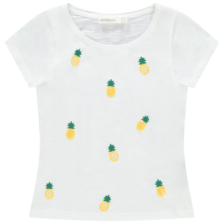 T-shirt κοντομάνικο με ανανά με glitter Main T-shirt κοντομάνικο με ανανά με glitter