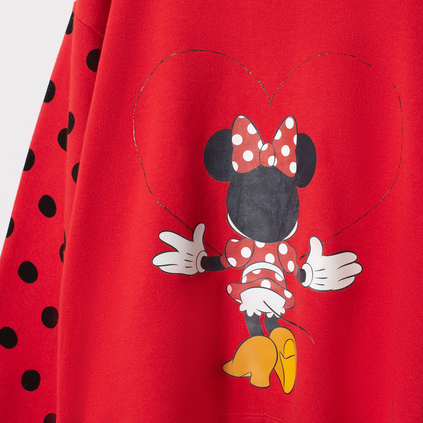 Sweat à capuche à pois print Minnie Disney 