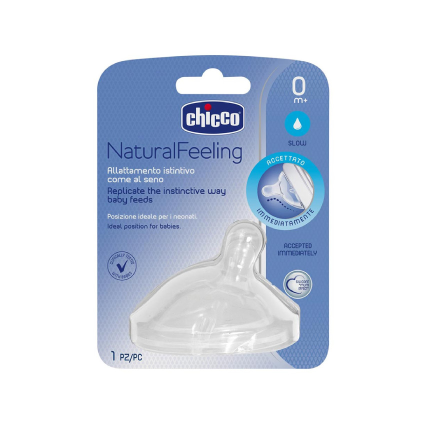 Chicco Natural Feeling Θηλή Αργής Ροής - 0M+ 