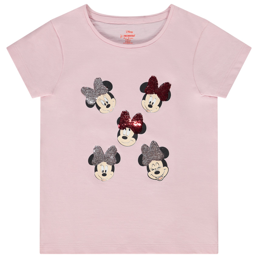 Κοντομάνικο μπλουζάκι από jersey Minnie Disney με μαγικές παγιέτες για κορίτσι 