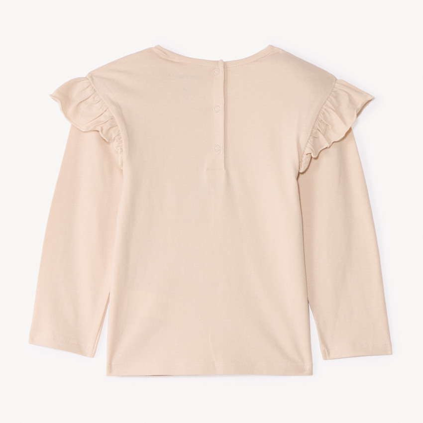 T-shirt manches longues à broderie dorée pour bébé fille 