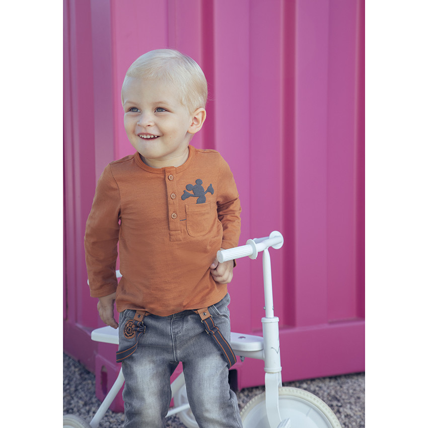 T-shirt μακρυμάνικο για bebe αγόρι σχέδιο Mickey Disney 