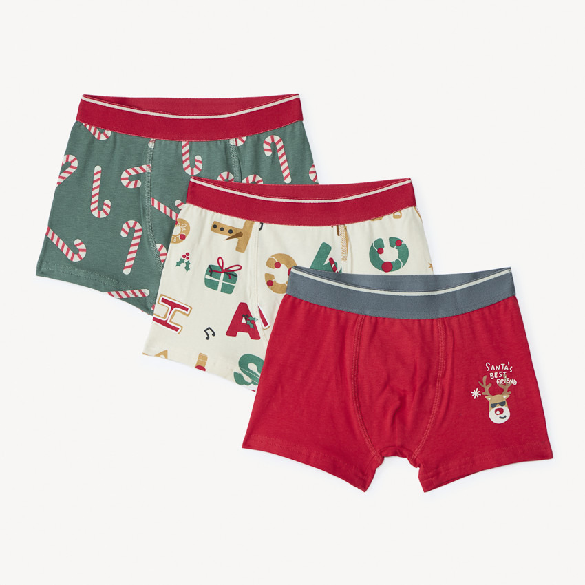 Lot de 3 boxers de Noël pour garçon 