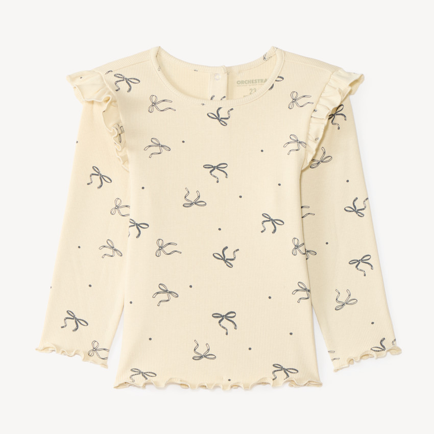 T-shirt à manches longues pour bébé fille avec imprimé fantaisie 