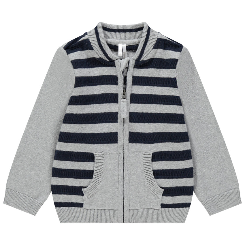 Gilet zippé en tricot à rayures all-over 