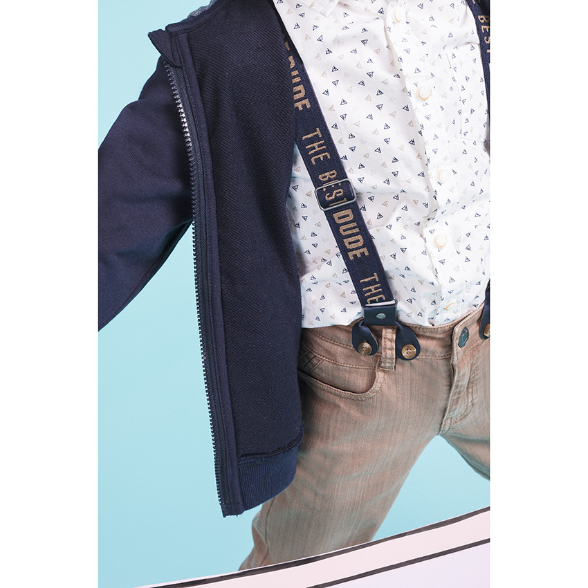 Chemise manches longues à imprimé graphique all-over et poche 