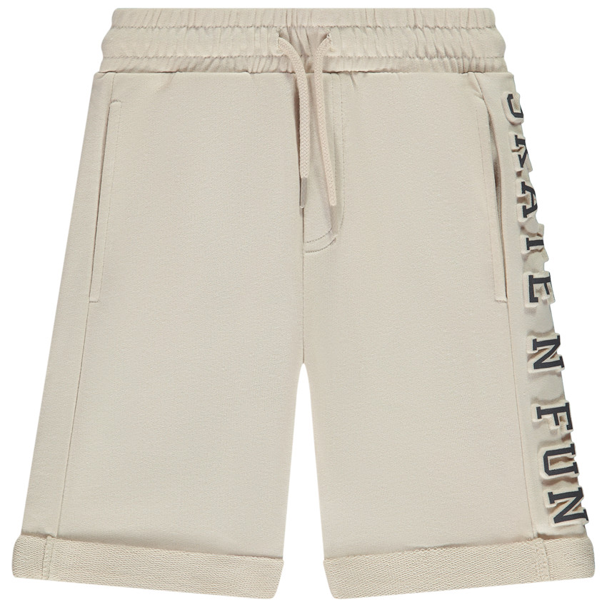 Βερμούδα φαντεζί σε molleton με print ανάγλυφο για αγόρι 