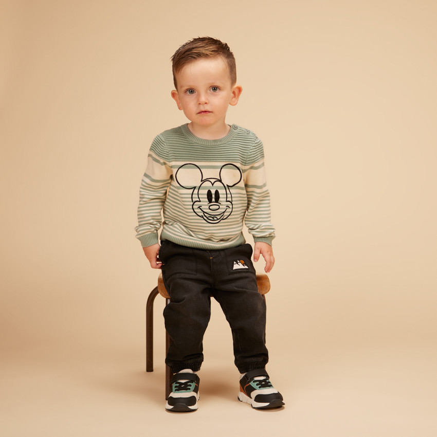 Pull en tricot print Mickey Disney pour bébé garçon 