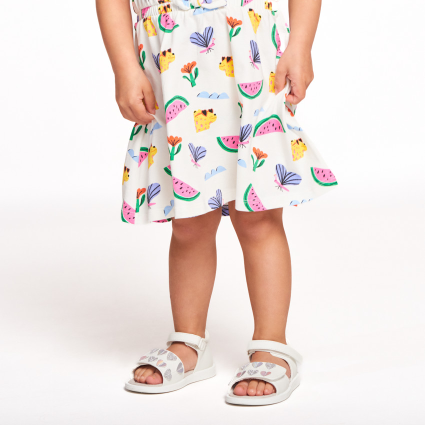 Αμάνικο φόρεμα με φαντεζί σχέδιο για bebe κορίτσι 