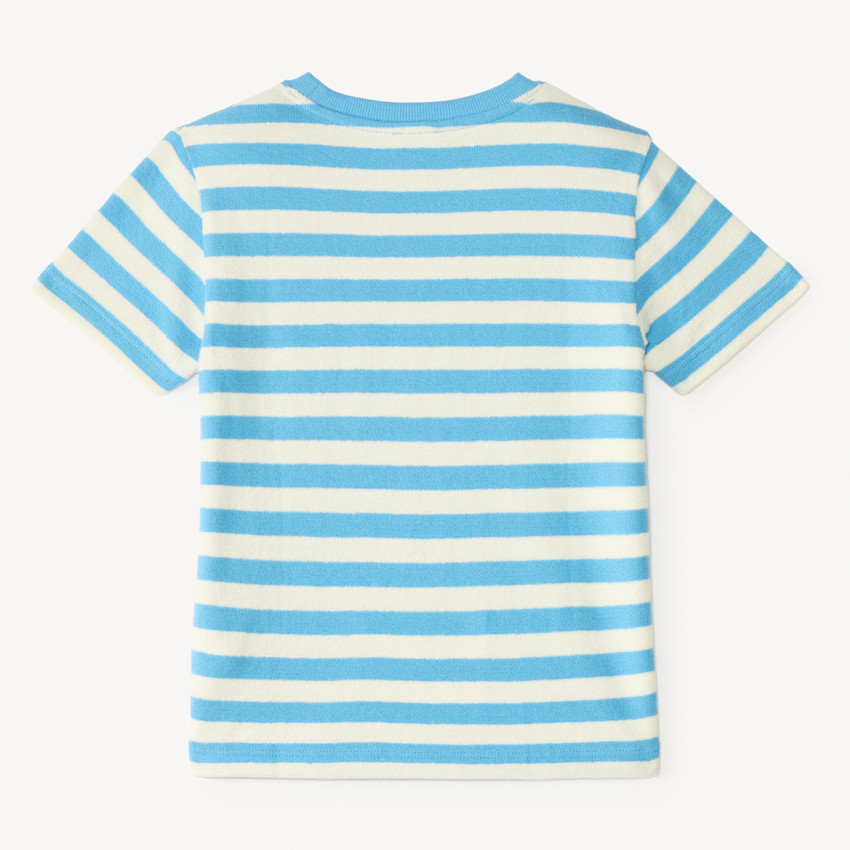T-shirt με βραχίονα κοντό με ρίγες από σφουγγάρι για αγόρι 