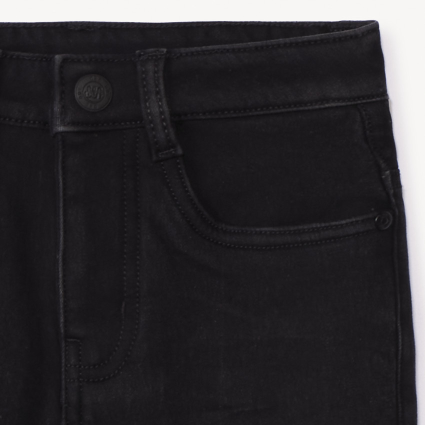 Jean effet denim doublé micropolaire uni pour garçon  