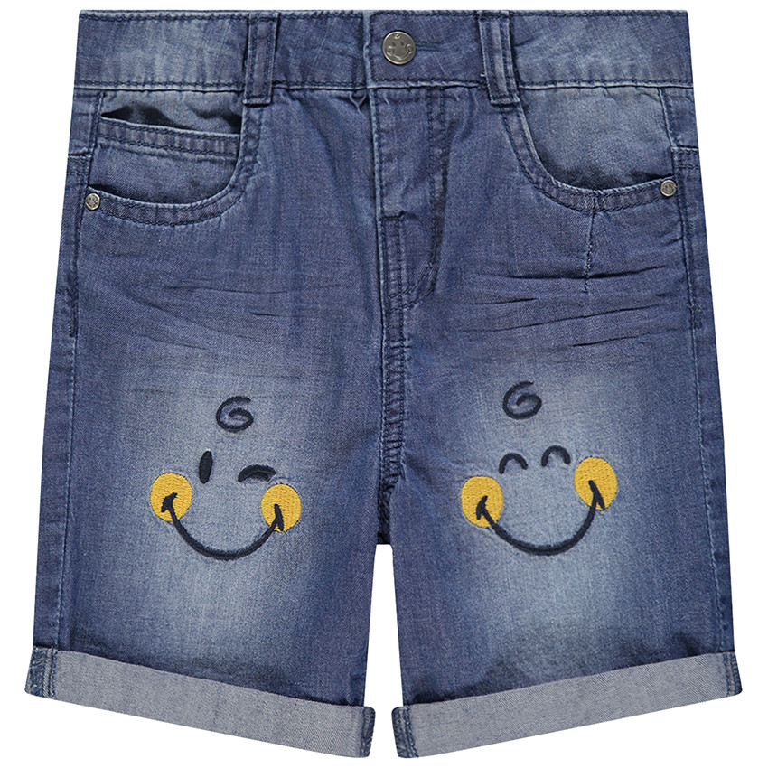 Βερμούδα jean με Κεντήματα Smiley 