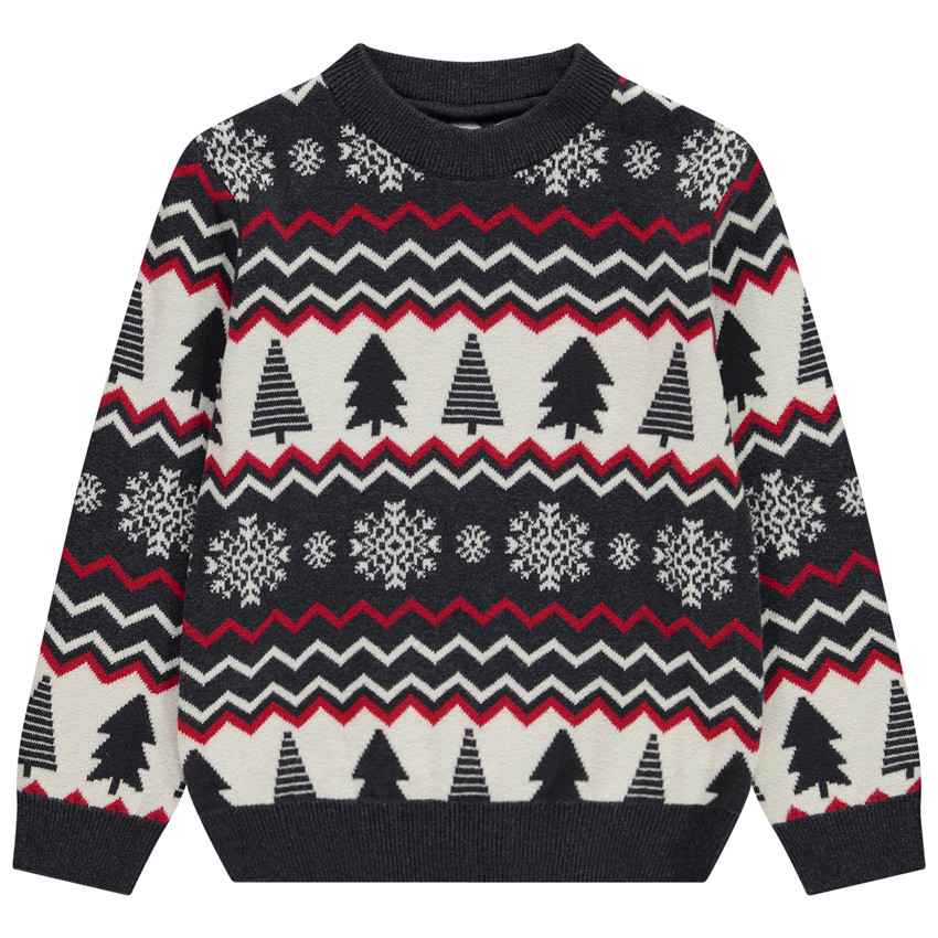 Πουλόβερ με φαντεζί σχέδιο Χριστουγέννων σε jacquard για αγόρι 