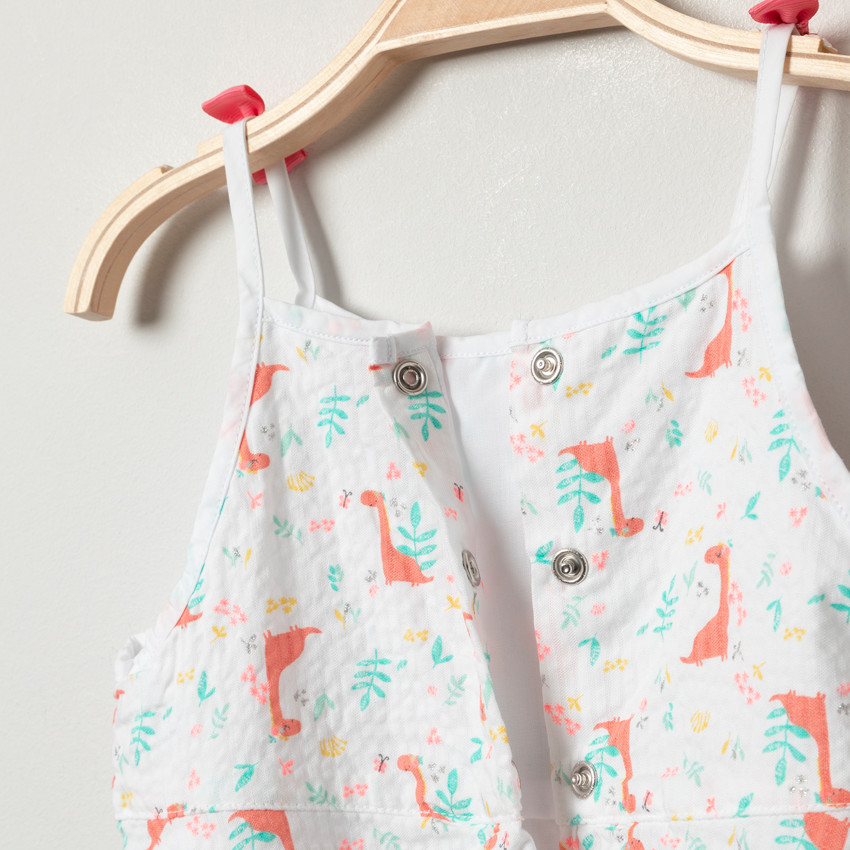 Φόρεμα αμάνικο με σχέδιο δεινοσαύρων σε όλη την επιφάνεια 