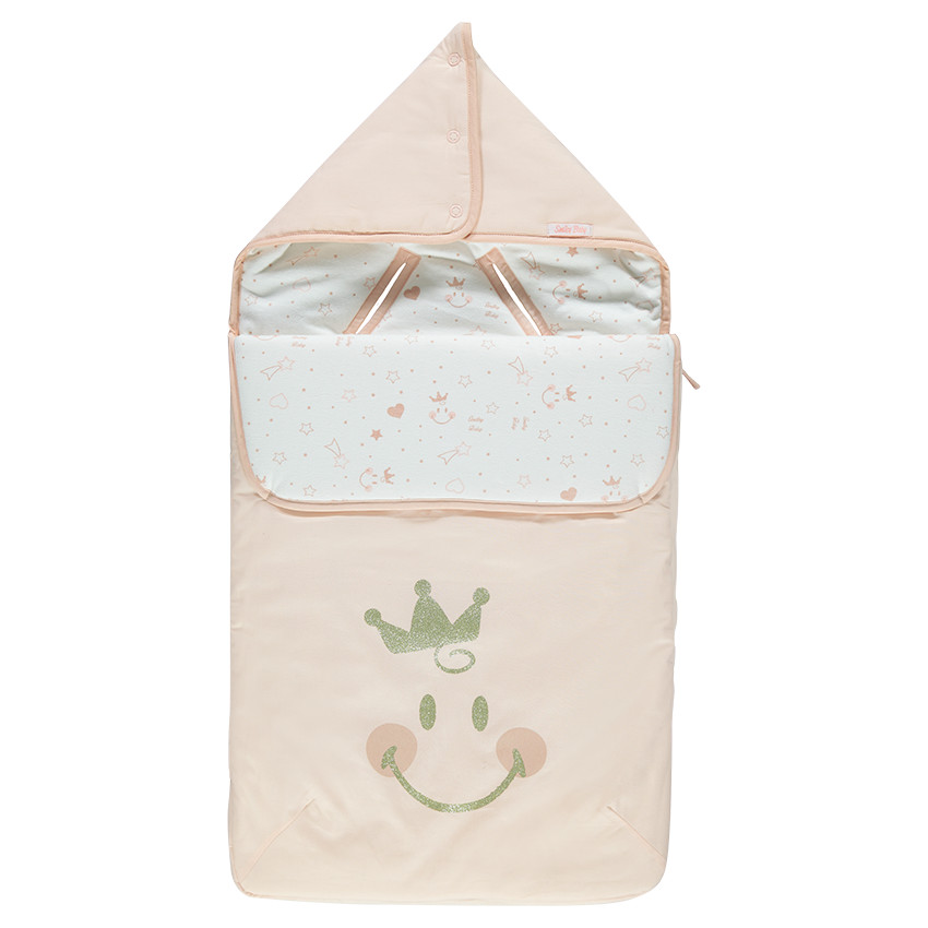 Υπνόσακος από ποπλίνα με στάμπα Smiley Girl 