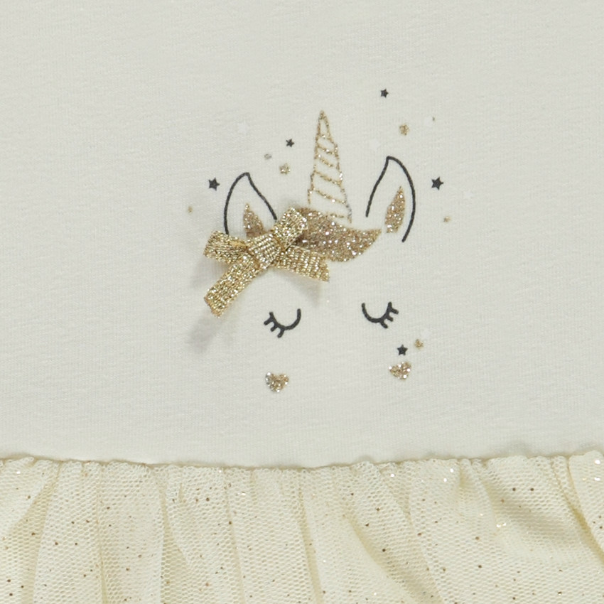 Robe body de cérémonie à tulle pailleté Licorne pour bébé fille 
