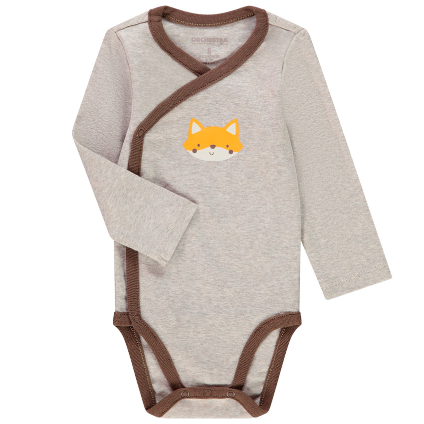 Σετ από 7 bodies μακρυμάνικα με οργανικό βαμβάκι για bebe αγόρι 