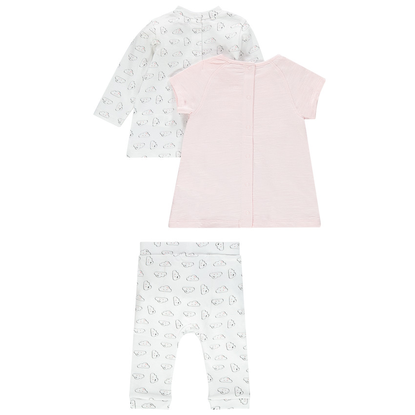 Σύνολο 3 τεμαχίων με ζιβάγκο, κοντομάνικο φόρεμα και κολάν 