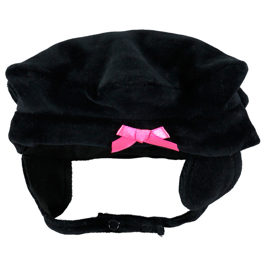 Βελούδινος μπερές σε σχήμα αστεριού με ροζ φιόγκο 