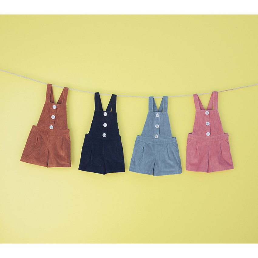 Σαλοπέτα κοντή βελουτέ κοτλέ για κόριτσι 