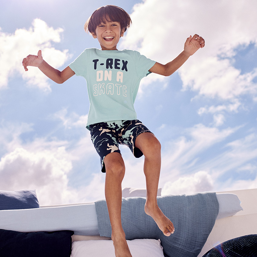 Σετ πιτζάμα κοντό με σχέδιο T-Rex για αγόρι 