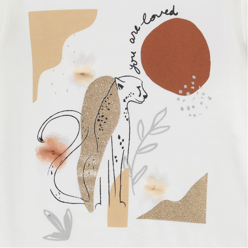 T-shirt manches longues en jersey print fantaisie pour fille Main T-shirt manches longues en jersey print fantaisie pour fille
