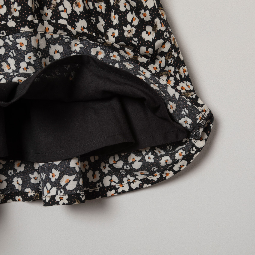 Robe manches courtes à fleurs all-over et touches de doré  Additional Robe manches courtes à fleurs all-over et touches de doré