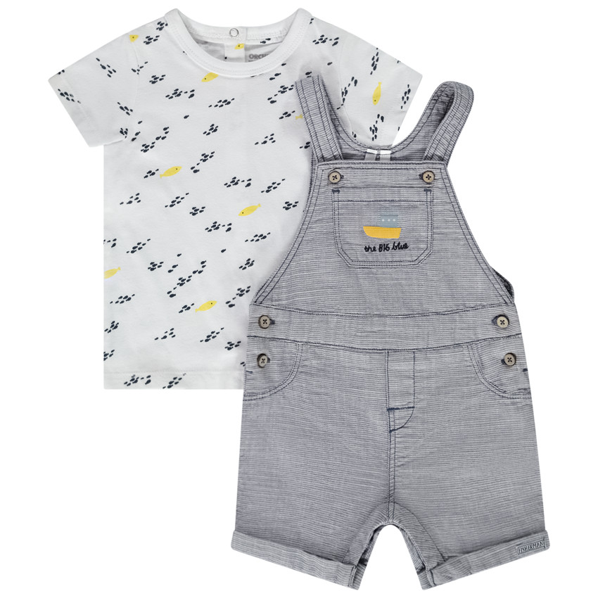 Σετ 2 τμχ. με κοντή σαλοπέτα για bebe αγόρι 