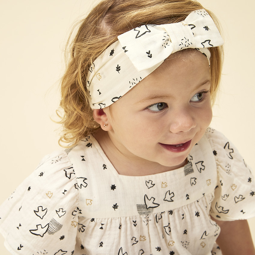 Μπαντάνα με φιόγκο και φαντεζί σχέδιο για bebe κορίτσι 