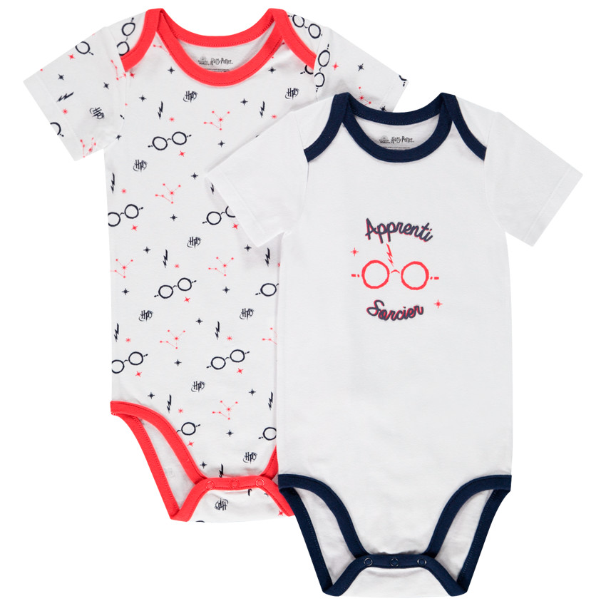 Lot de 2 bodies manches courtes Harry Potter Warner pour bébé garçon 