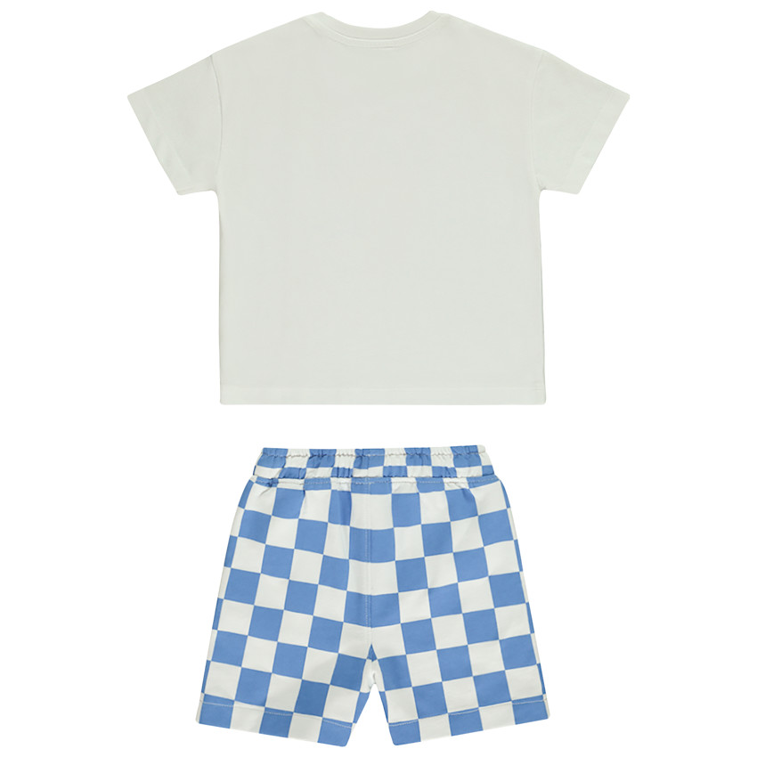 Σετ 2 τεμαχίων με σορτς με σχέδιο damier για bebe αγόρι 