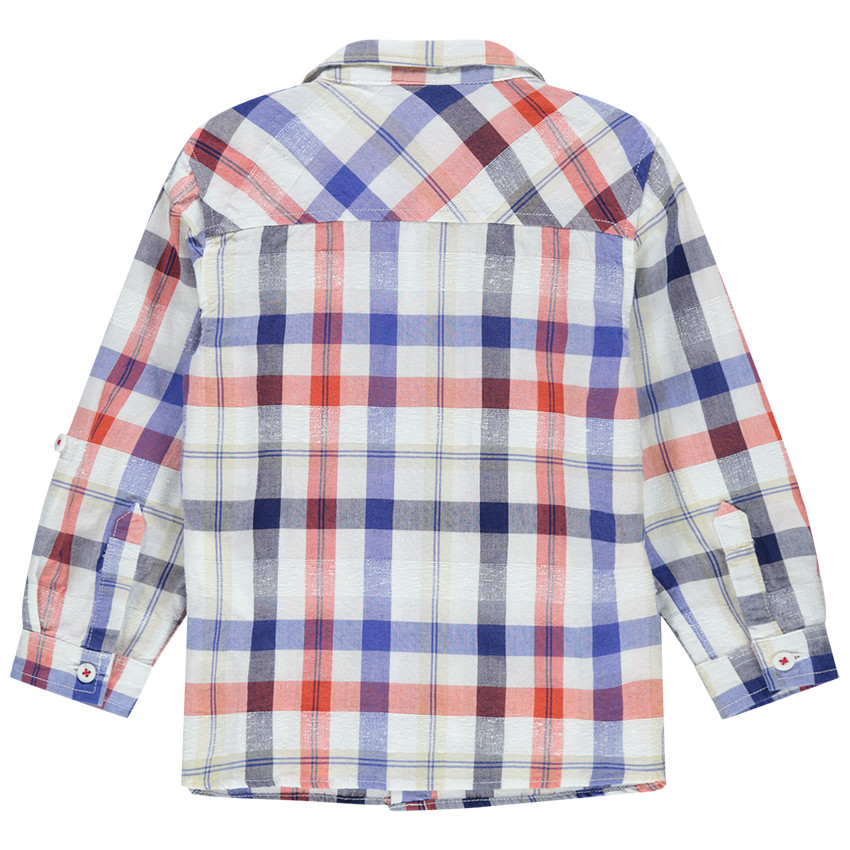 Μακρυμάνικο καρό πουκάμισο με τσέπη στο στήθος 