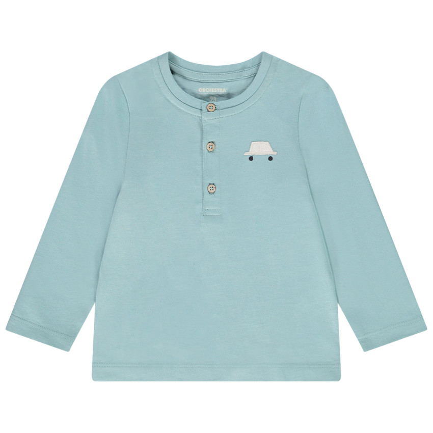 Μπλουζάκι μακρυμάνικο με γιακά tunisien για bebe αγόρι 