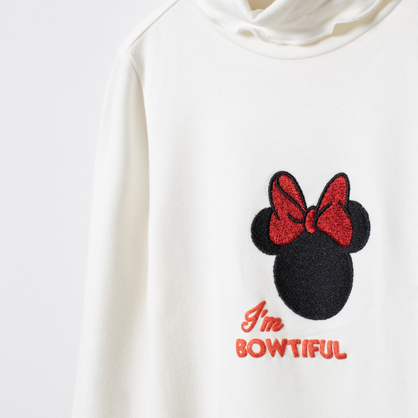 Sous-pull col roulé à broderies Minnie Disney 