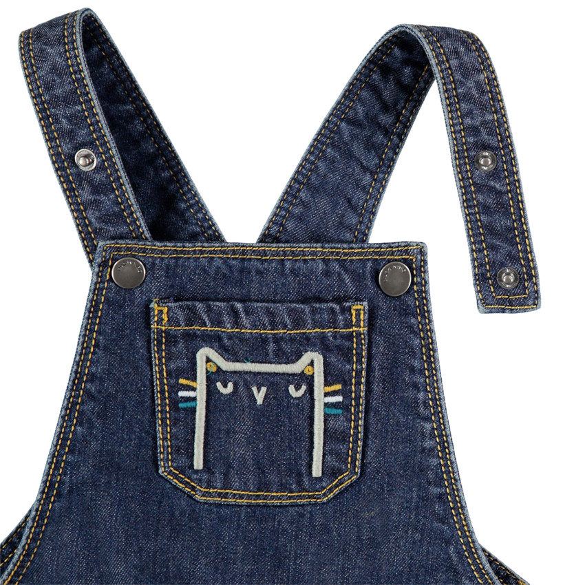 Τζιν σαλοπέτα με used όψη και διακοσμητικά σήματα 