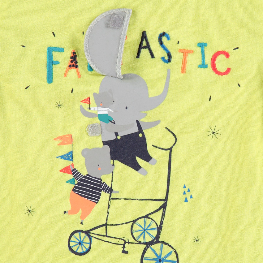 Σετ t-shirt και βερμούδα σχέδιο και κεντημένο μήνυμα 