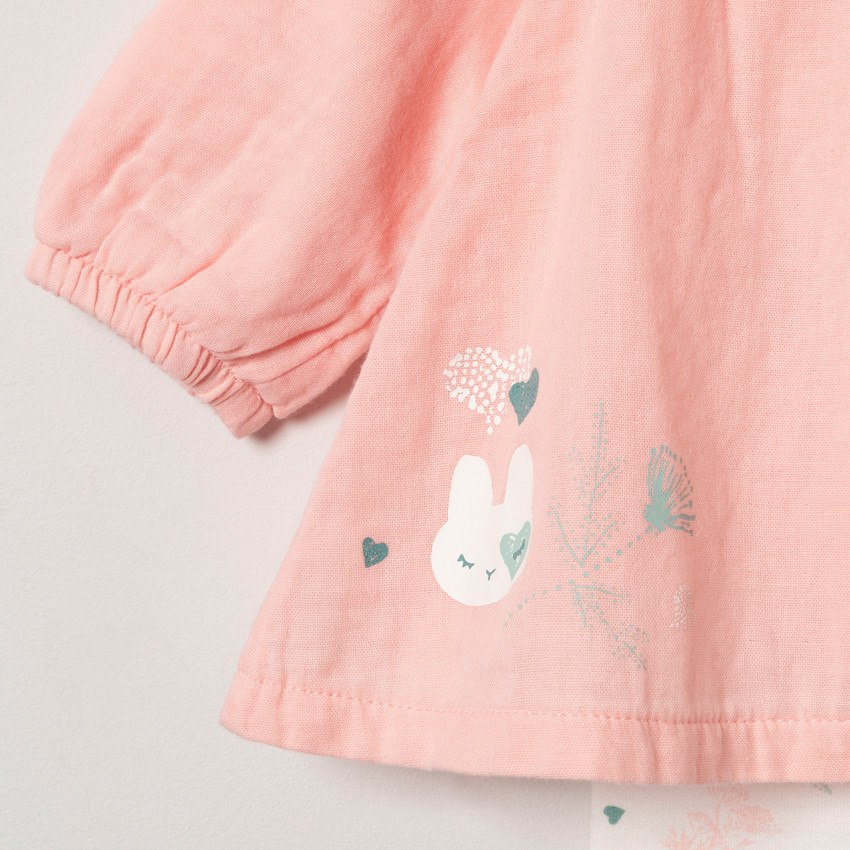 Ensemble tunique rose et legging imprimé 