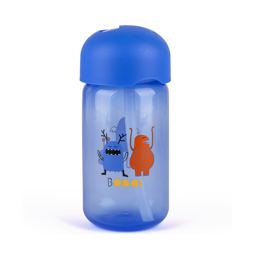 Παγουρι Με Καλαμάκι Σιλικονης Booo! Μπλε 