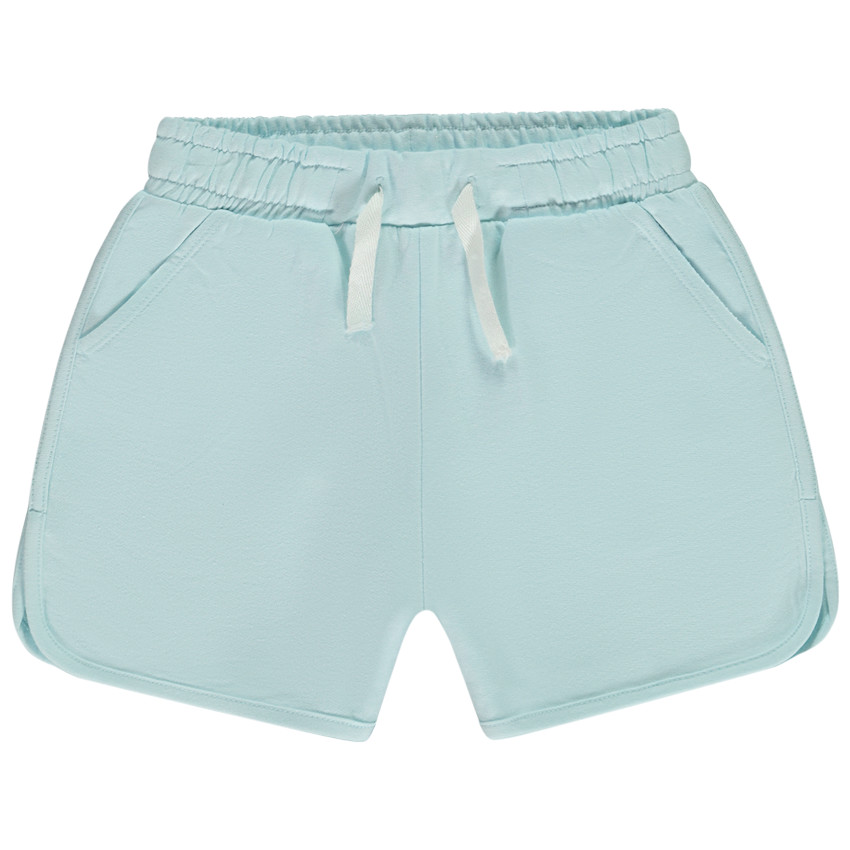 Σορτς σε molleton μονόχρωμο με κορδόνι σε άλλο χρώμα για κορίτσι 