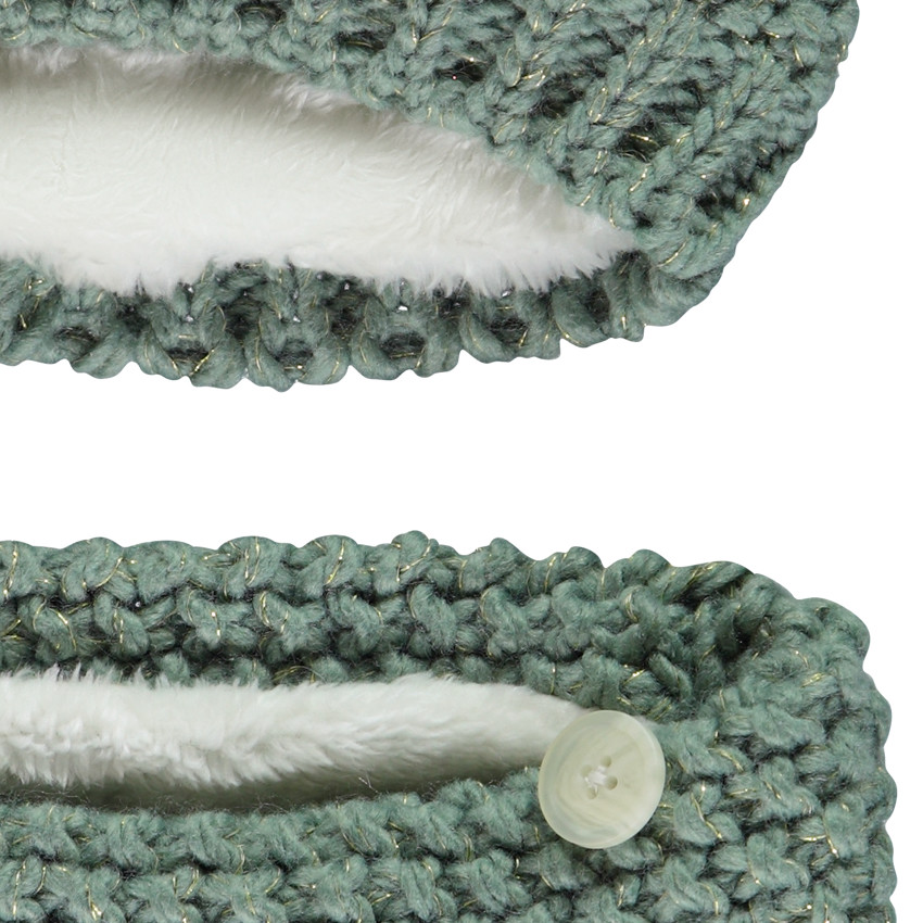 Σετ σκουφάκι + σνουντ από πλεκτό με σχέδιο στάχυ και lurex για κορίτσι 