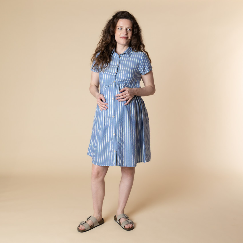 Φόρεμα εγκυμοσύνης και θηλασμού ριγέ 