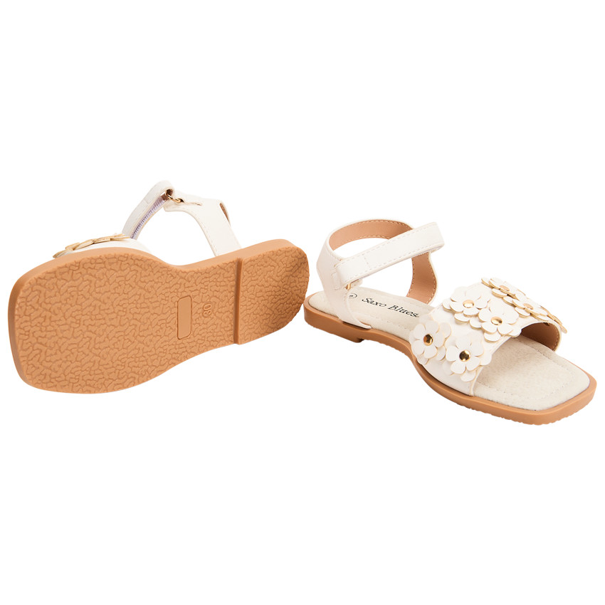 Σανδάλια με λουλούδια 3D και καρφίτσες για κορίτσι 