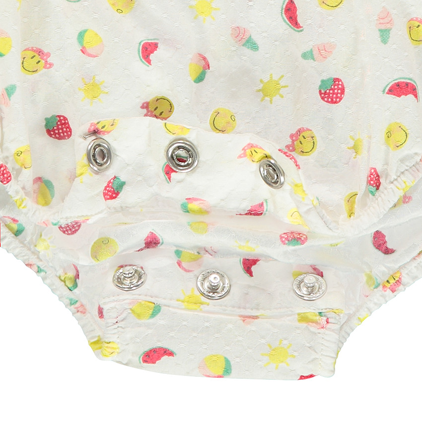 Κοντό ολόσωμο εμπριμέ φορμάκι με μοτίβο Smiley 